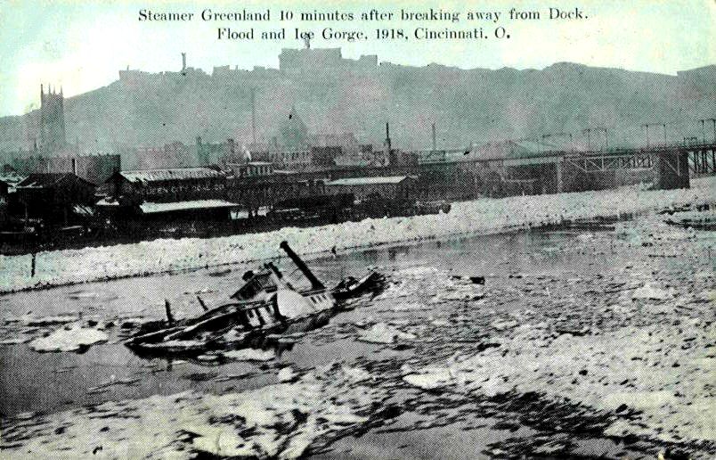 steamboat The Greenland caught in an ice gorge near Cincinnati OH